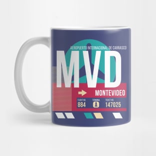 Montevideo, Uruguay (MVD) Airport Code Baggage Tag Mug